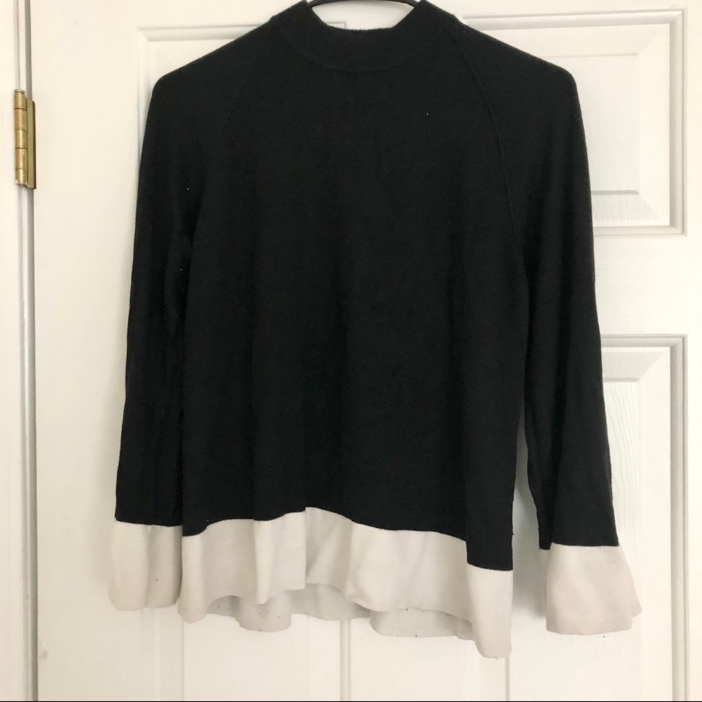Black Sweater With White Ends
